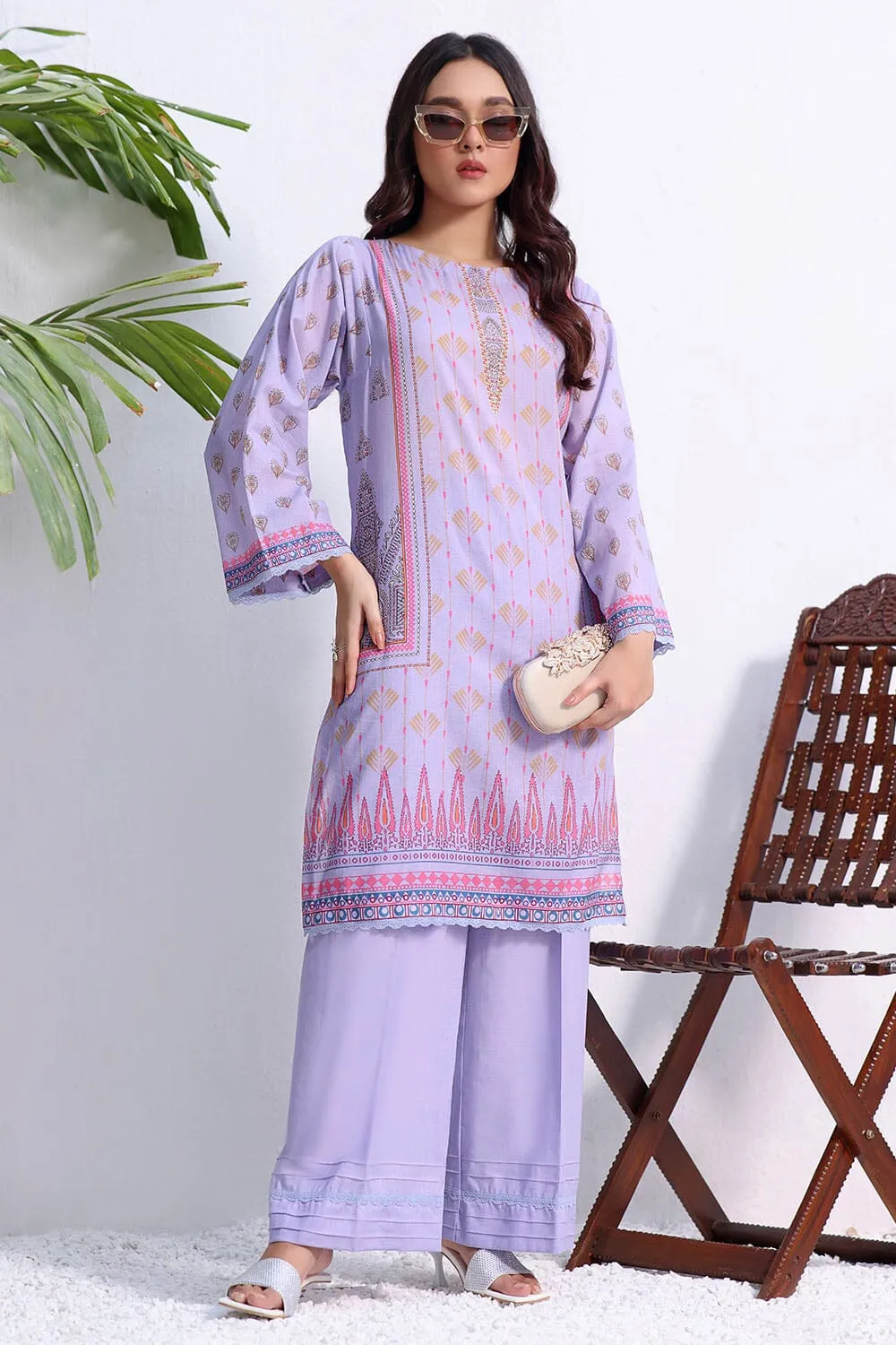 2 Pcs Unstitched Lawn SHIRT & TROUSER RKT-1901