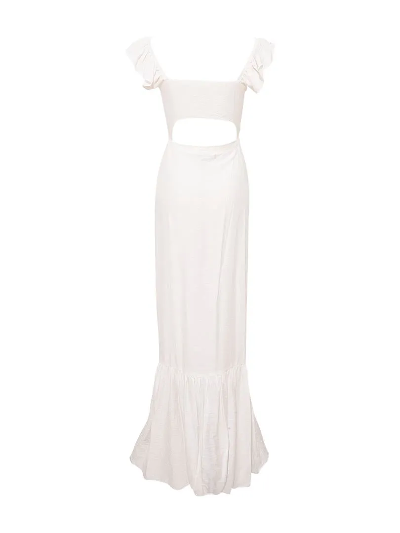 2 Piece Front Tie Iconic Dress - White