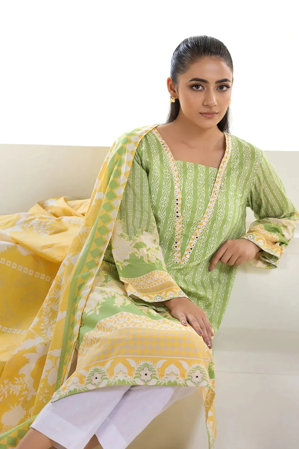 2PC Unstitched Printed Lawn Shirt and Dupatta KSD-2739