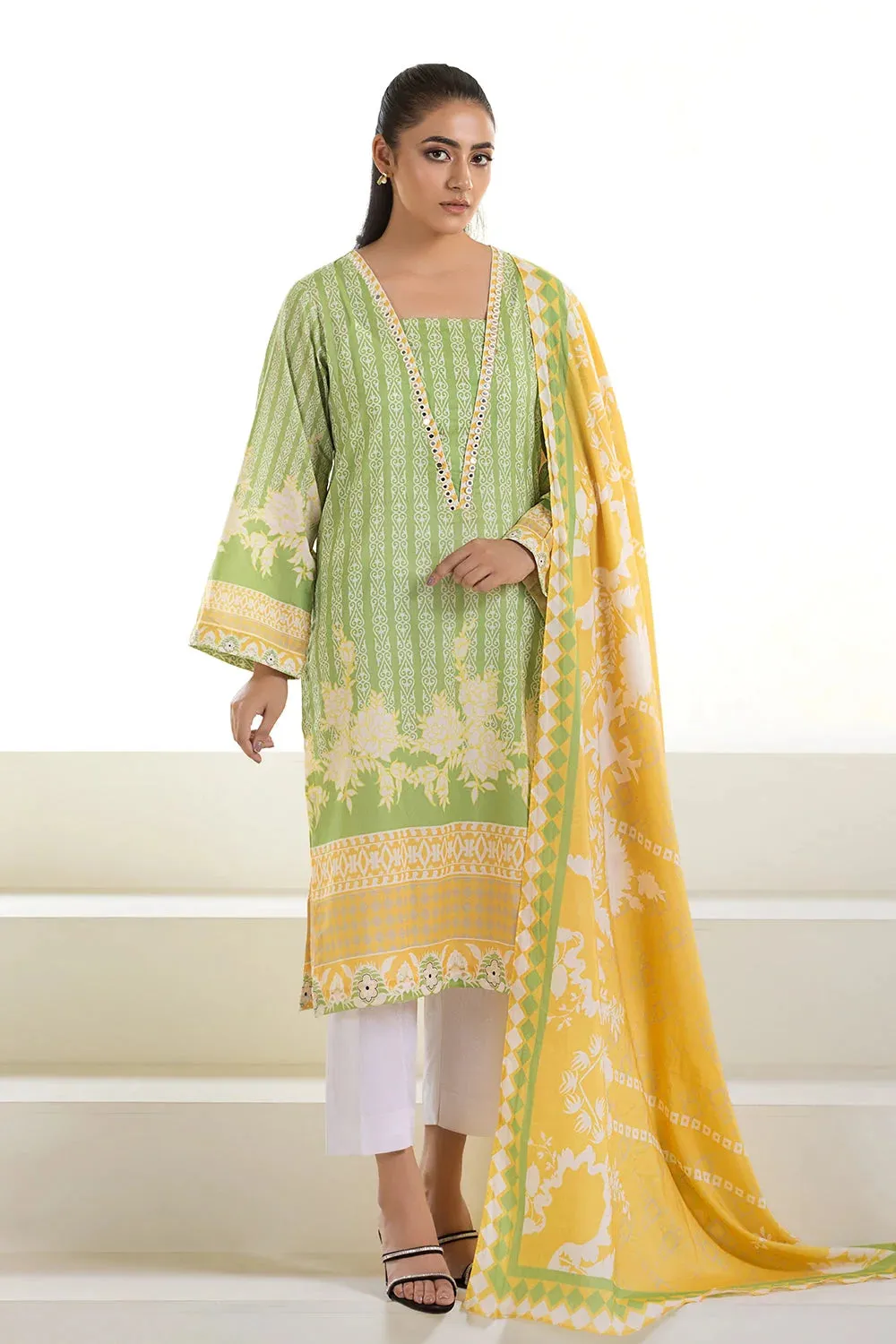 2PC Unstitched Printed Lawn Shirt and Dupatta KSD-2739