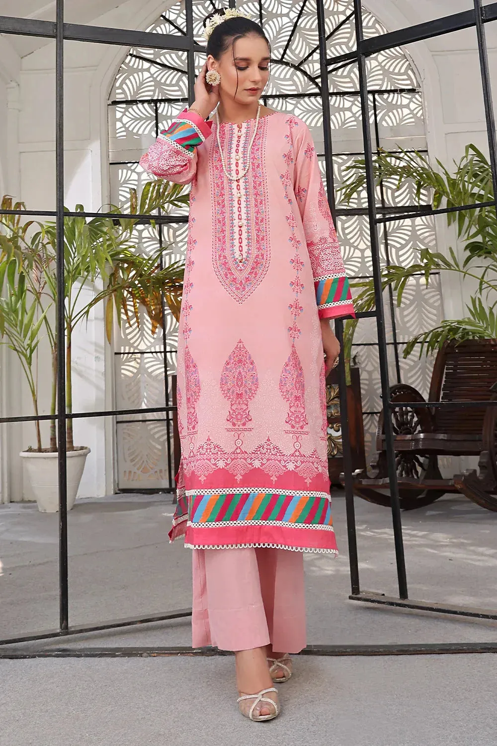 2PC Unstitched Printed Lawn Shirt and Trouser KST-2527