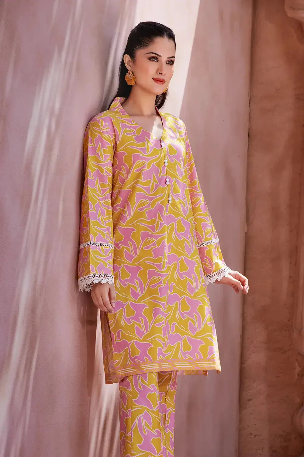 2PC Unstitched Printed Lawn Shirt and Trouser KST-2637