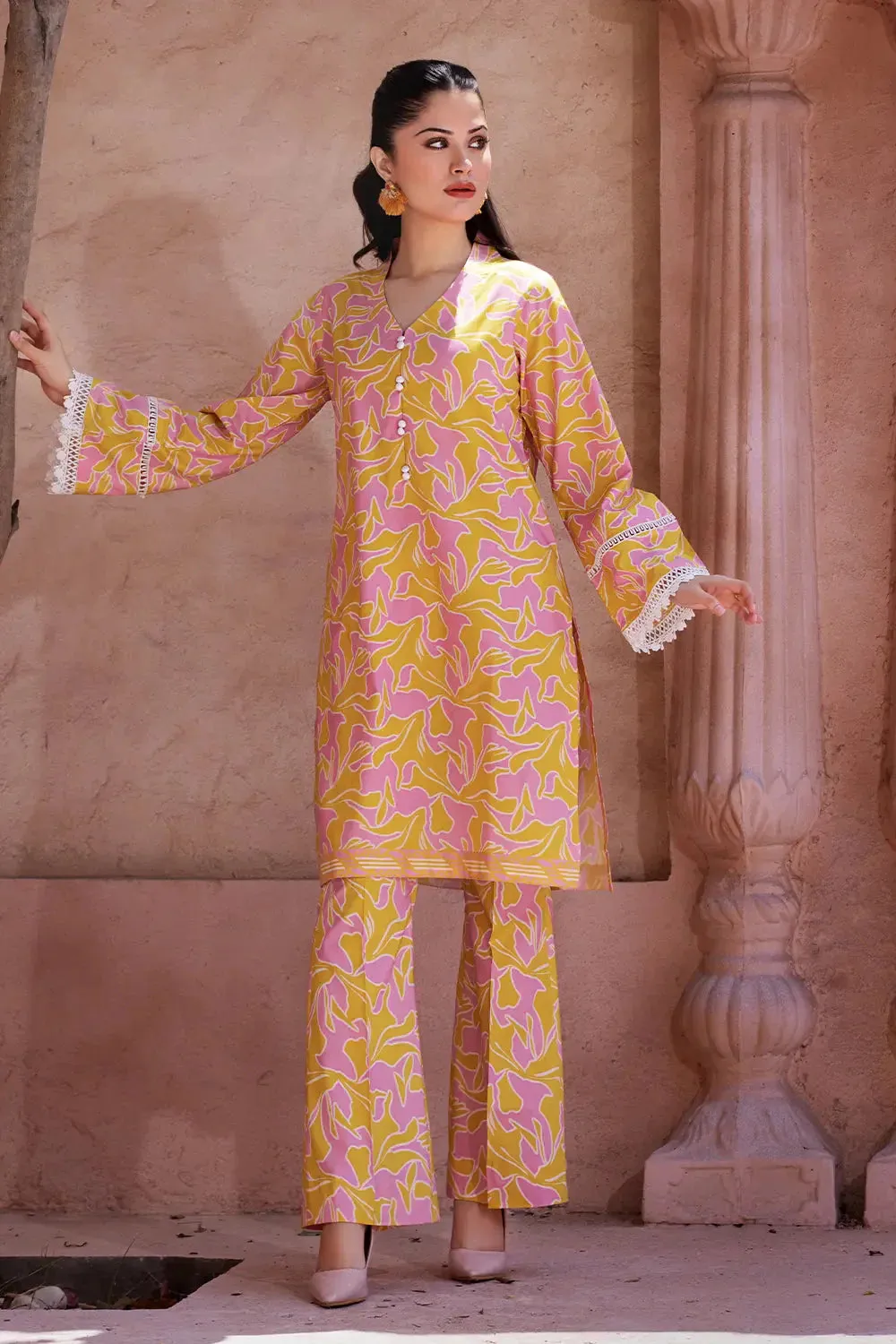 2PC Unstitched Printed Lawn Shirt and Trouser KST-2637