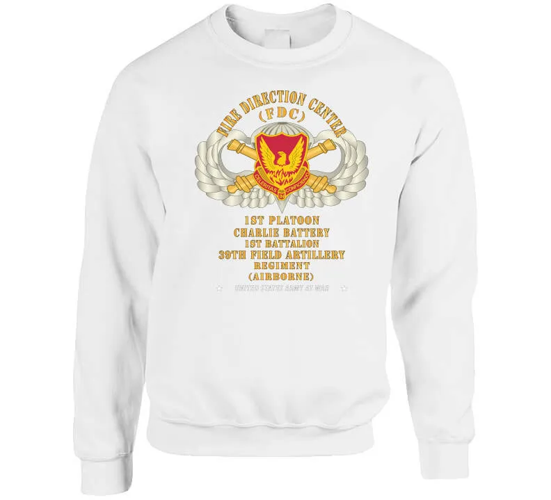 39th Field Artillery Regiment, 1st Platoon, Fdc, Charlie Battery, 1st Battalion Airborne - V1 Gold X 300 T Shirt