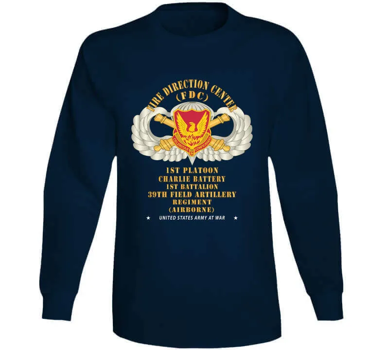 39th Field Artillery Regiment, 1st Platoon, Fdc, Charlie Battery, 1st Battalion Airborne - V1 Gold X 300 T Shirt