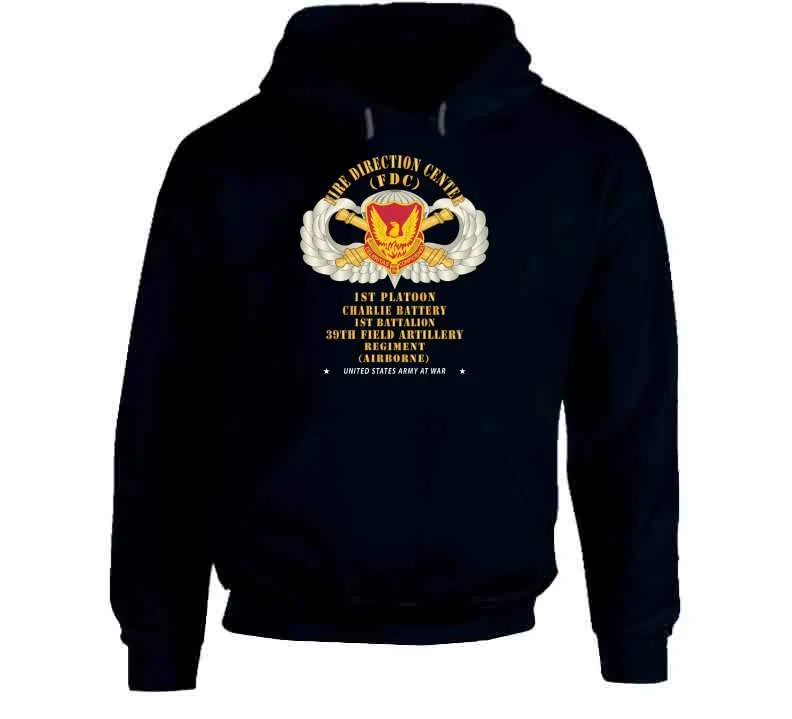 39th Field Artillery Regiment, 1st Platoon, Fdc, Charlie Battery, 1st Battalion Airborne - V1 Gold X 300 T Shirt