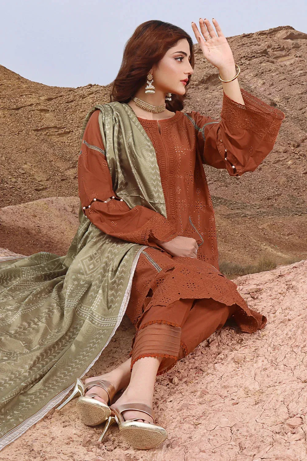 3PC Embroidered Unstitched Lawn Suit KSE-2445