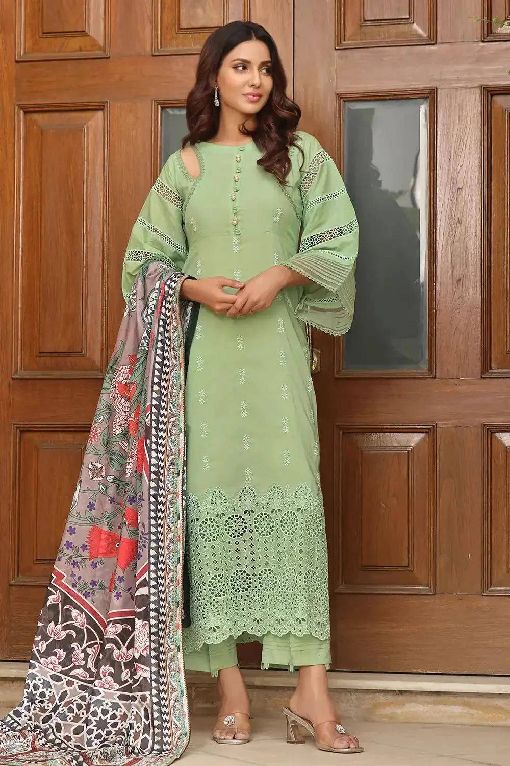 3PC Embroidered Unstitched Lawn Suit KSE-2461