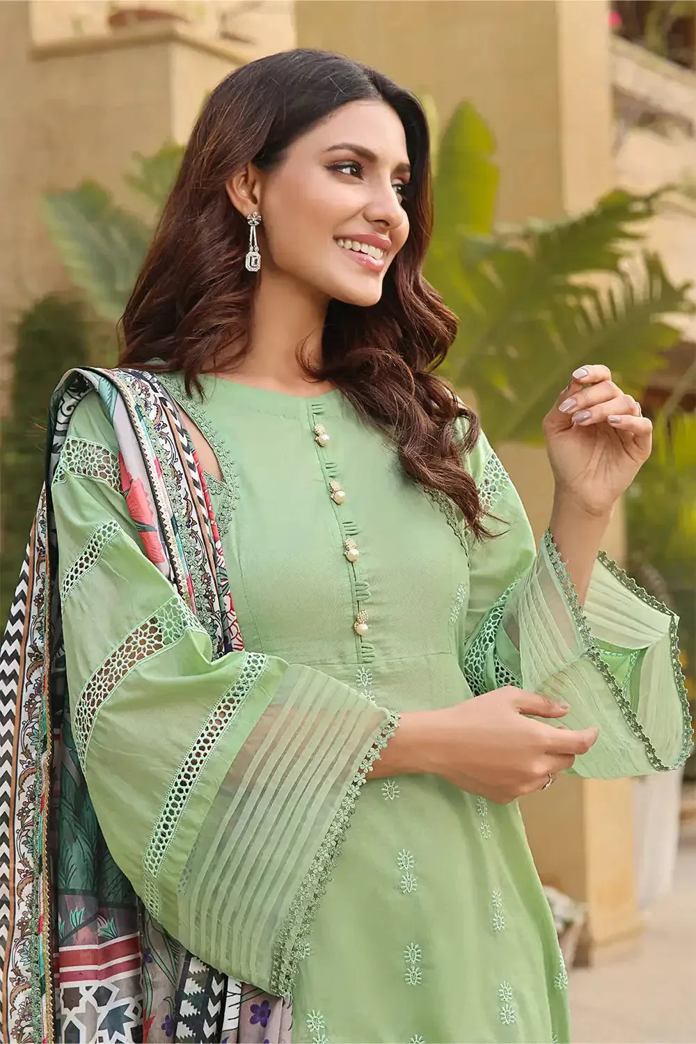 3PC Embroidered Unstitched Lawn Suit KSE-2461