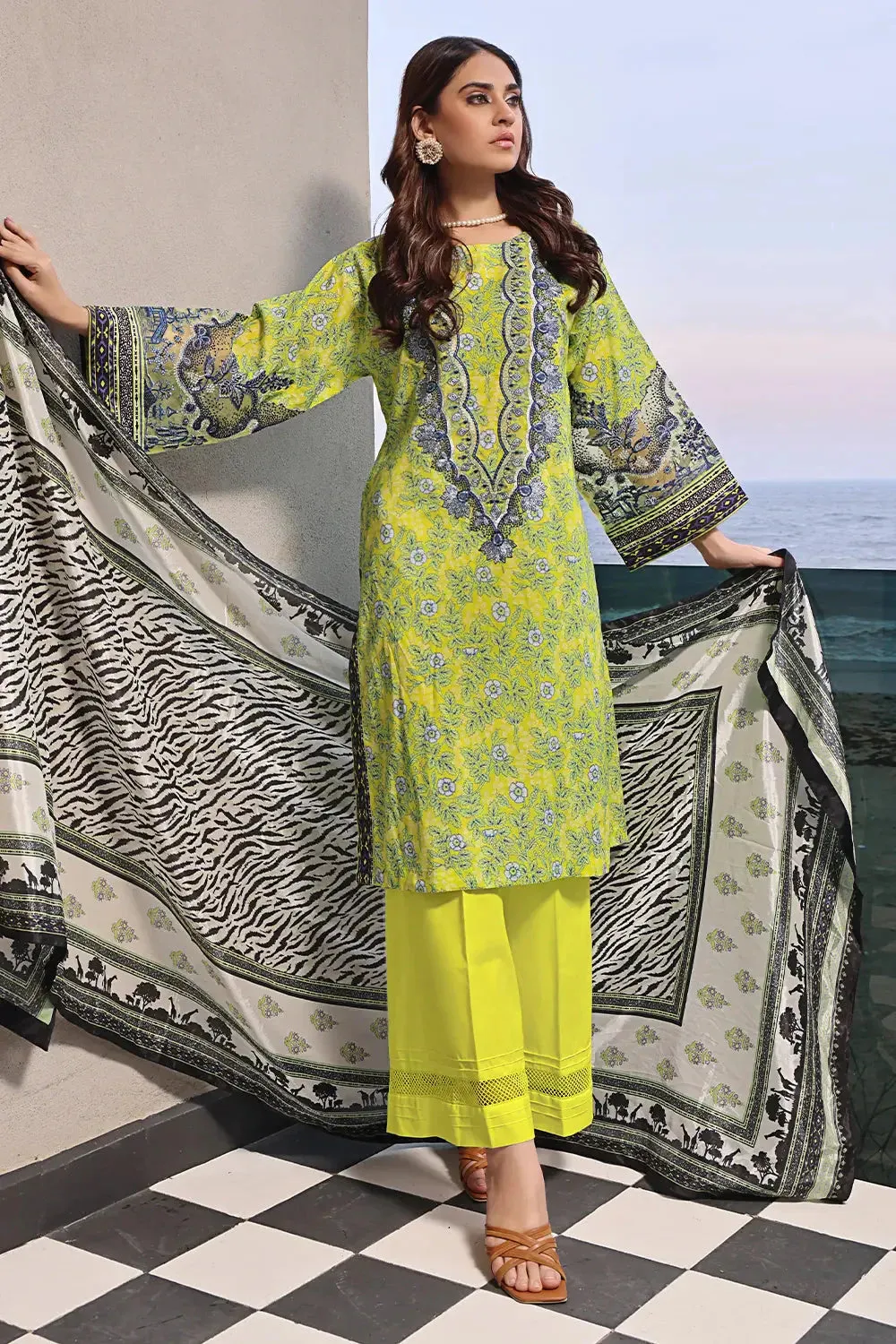 3PC Embroidered Unstitched Lawn Suit KSE-2471