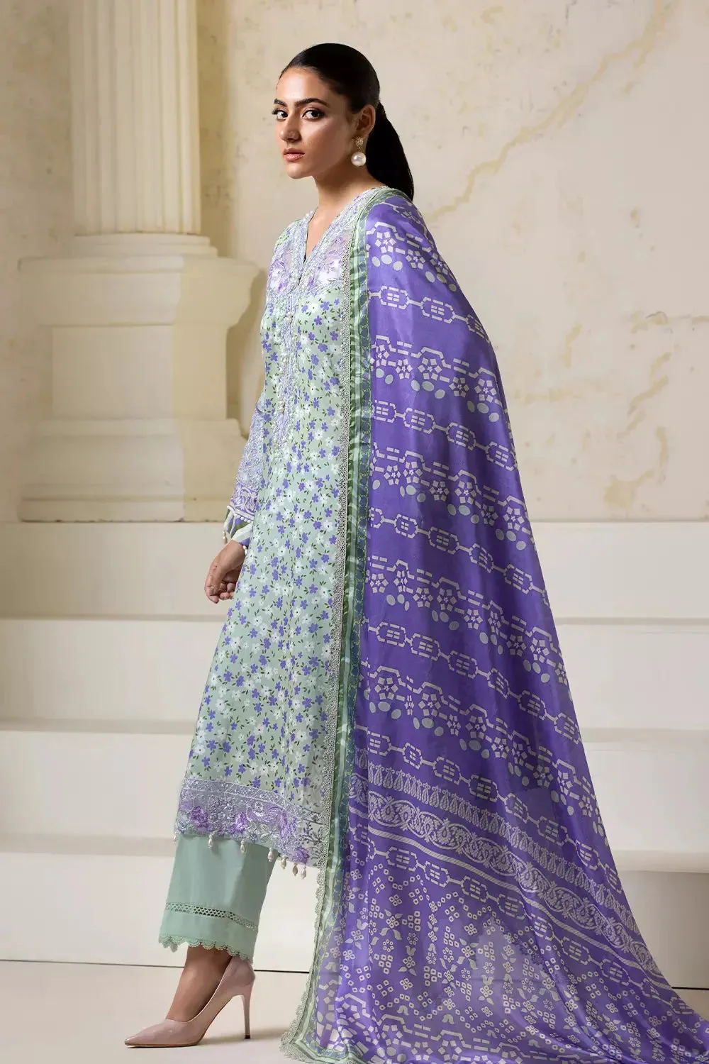 3PC Embroidered Unstitched Lawn Suit KSE-2727