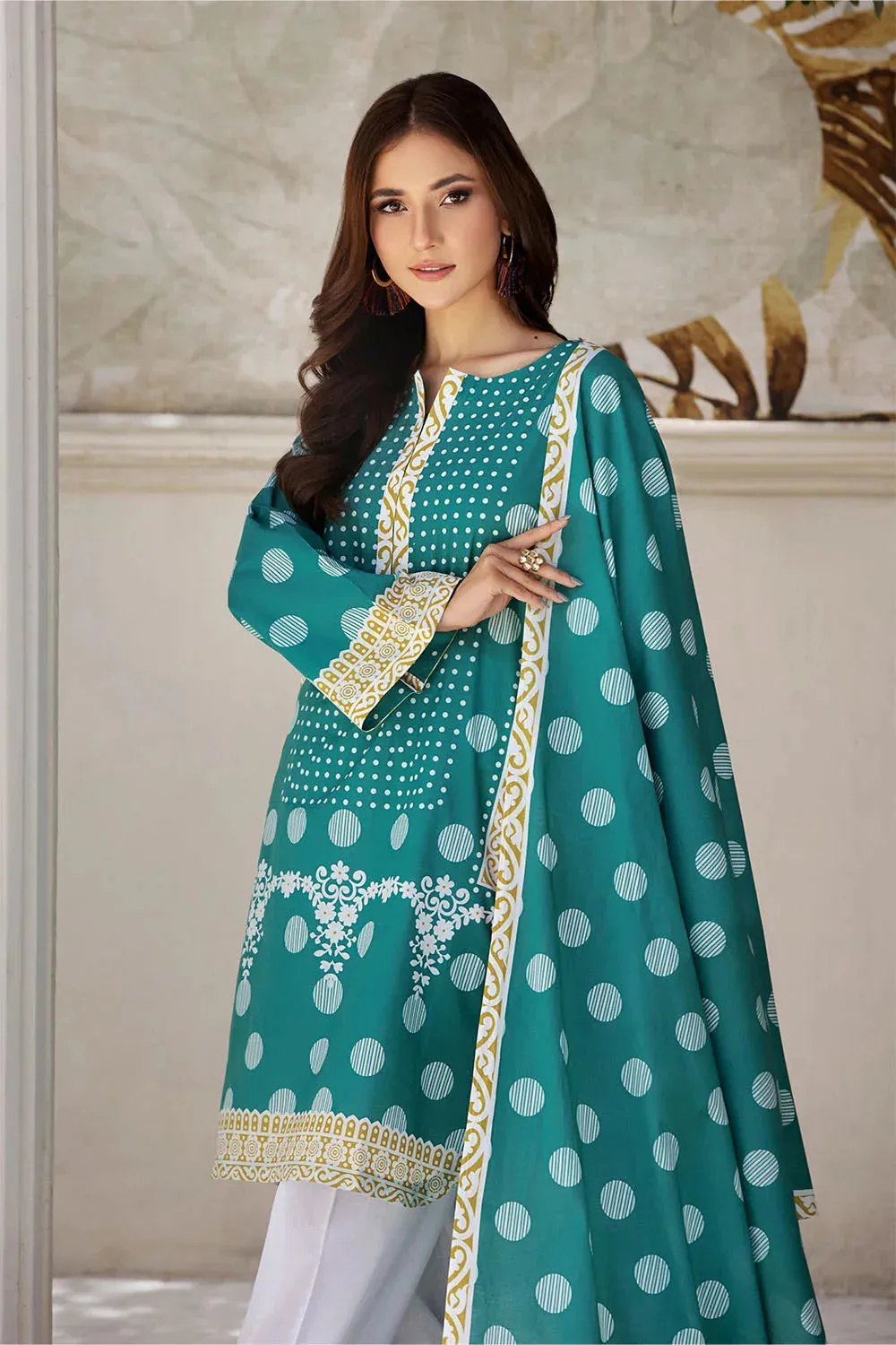 3PC Printed Unstitched Lawn Suit KLA-2685