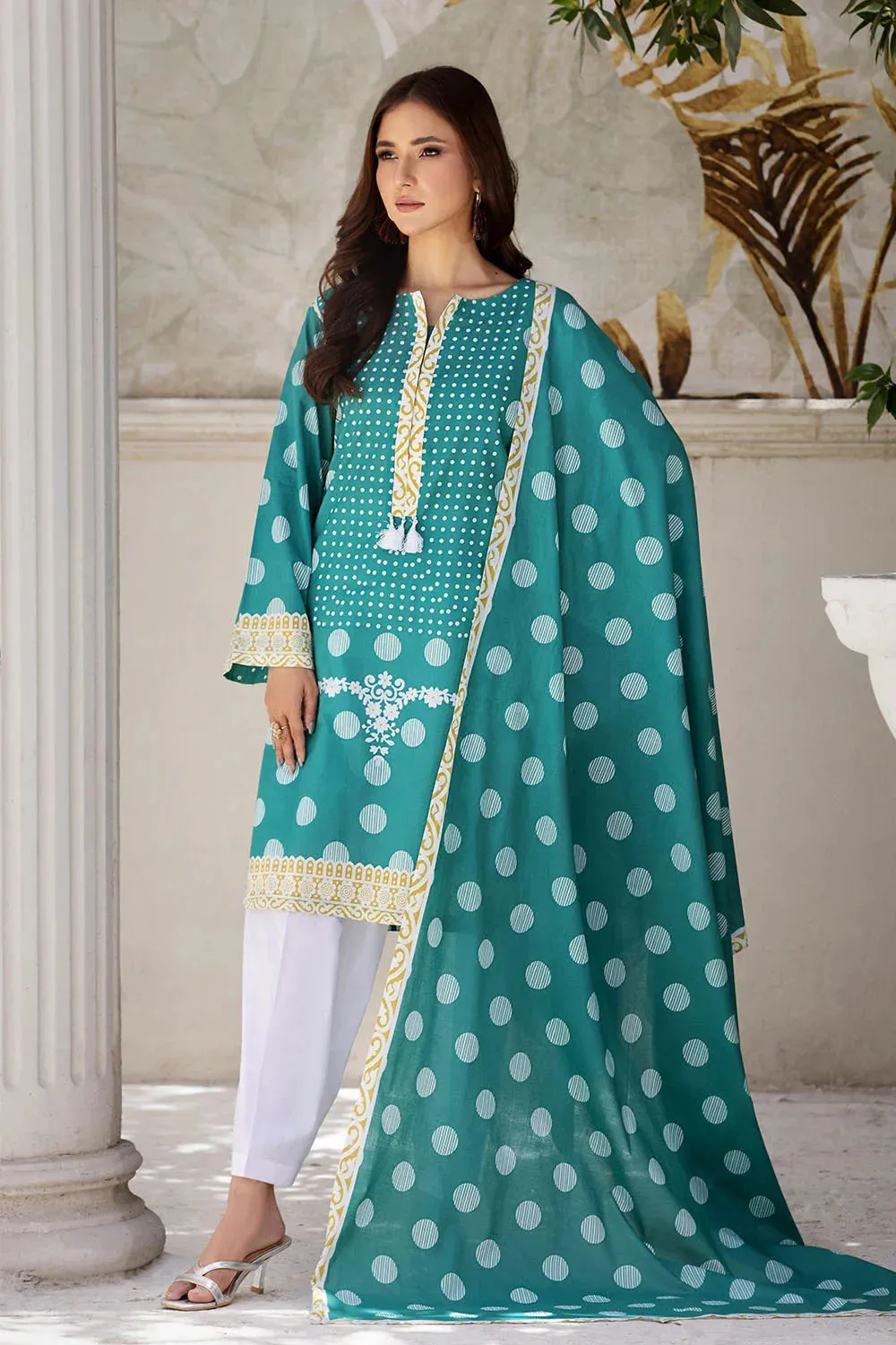 3PC Printed Unstitched Lawn Suit KLA-2685