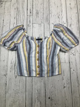 Abercrombie&Fitch white blue yellow striped shirt - Hers XS