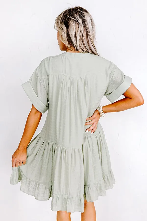 Adore The Shore Babydoll Dress In Pear