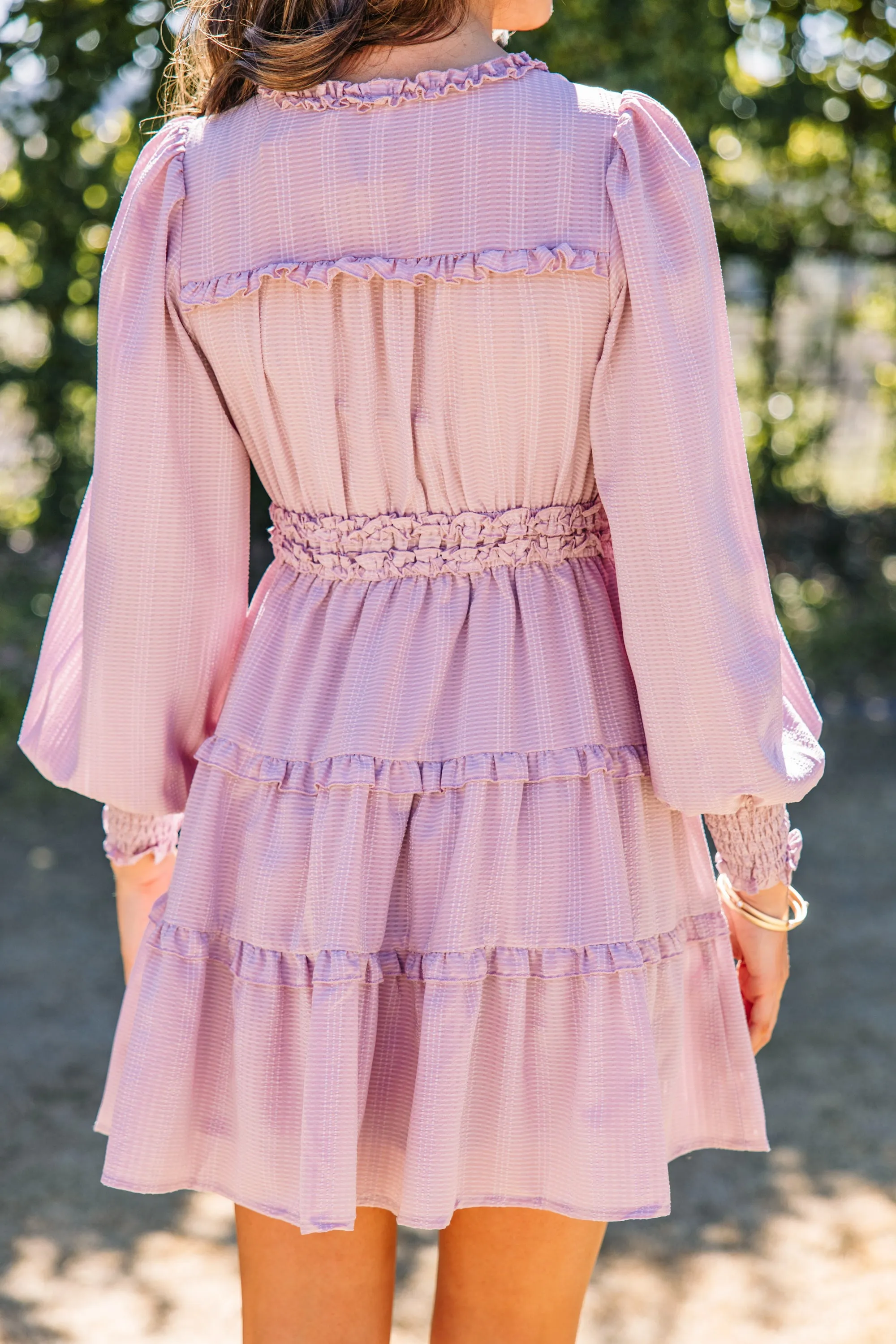 Aim High Lavender Purple Ruffled Dress