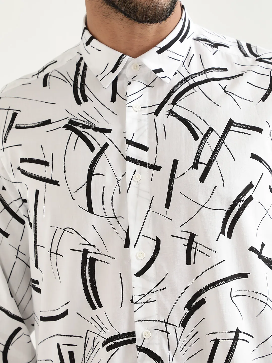 Antony Morato White Printed Regular Fit Shirt