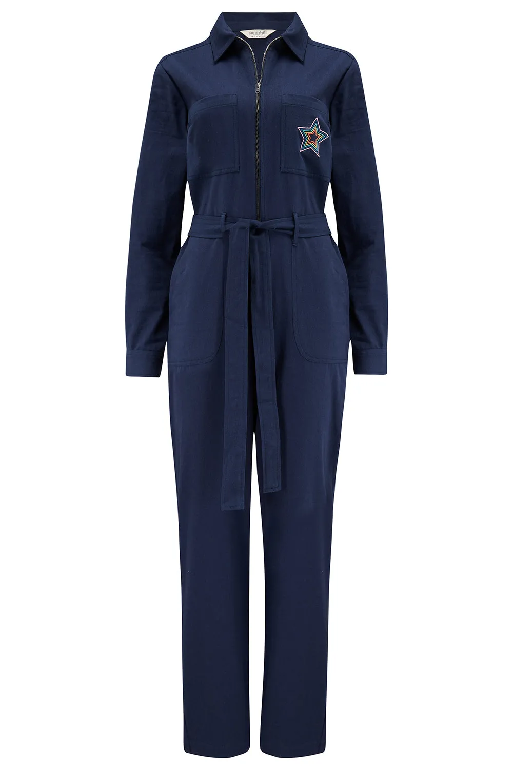 Anwen Boilersuit - Navy, Rainbow Star