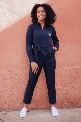 Anwen Boilersuit - Navy, Rainbow Star