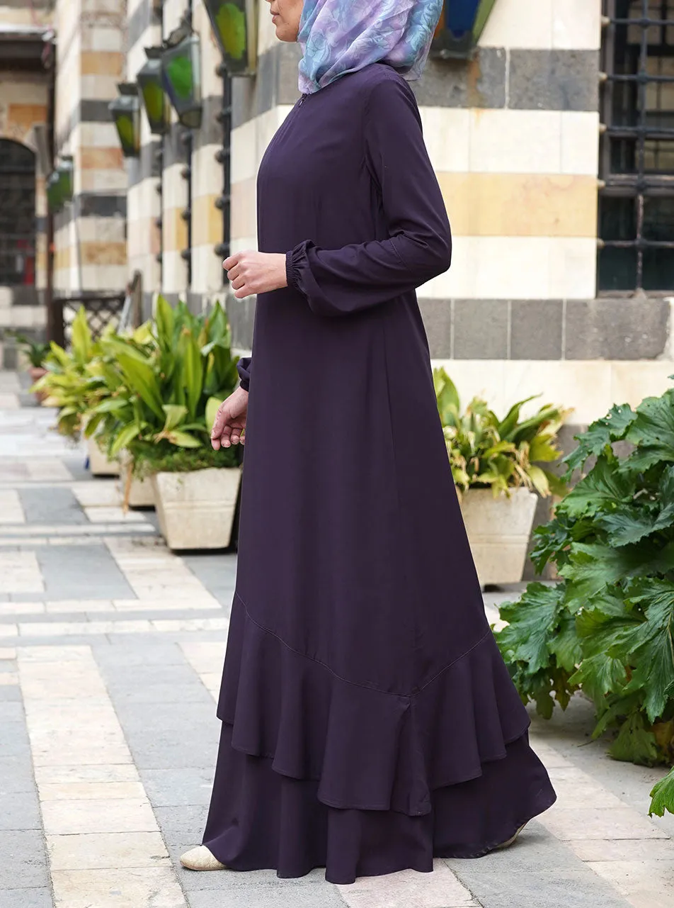 Asymmetrical Ruffle Abaya