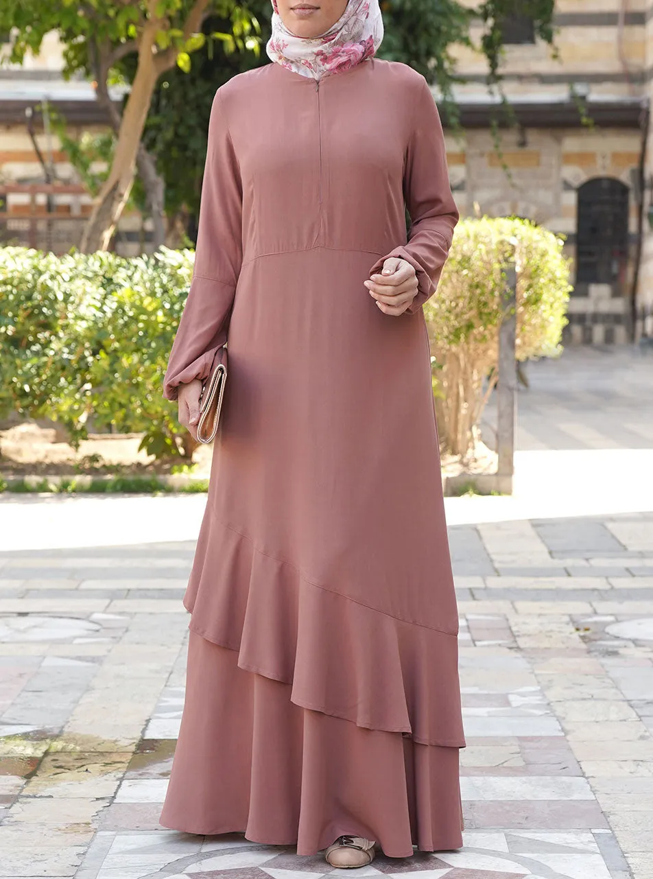 Asymmetrical Ruffle Abaya