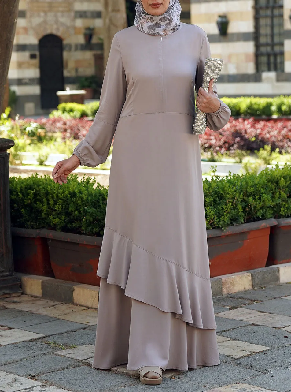 Asymmetrical Ruffle Abaya