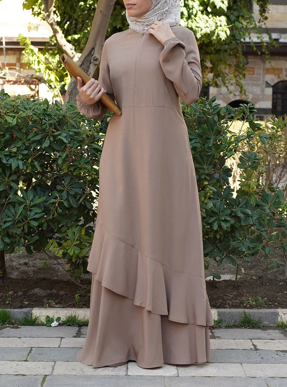 Asymmetrical Ruffle Abaya