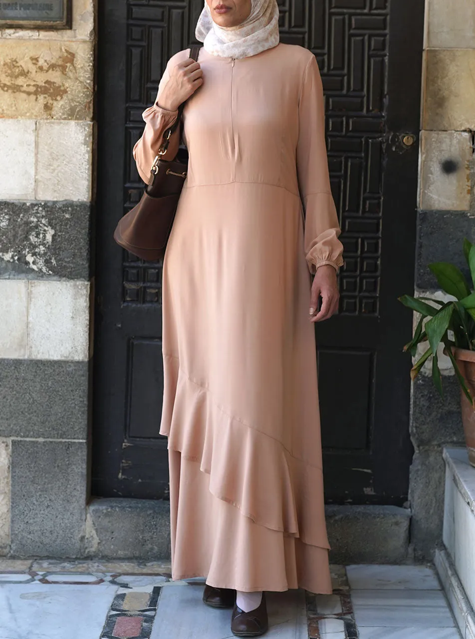 Asymmetrical Ruffle Abaya