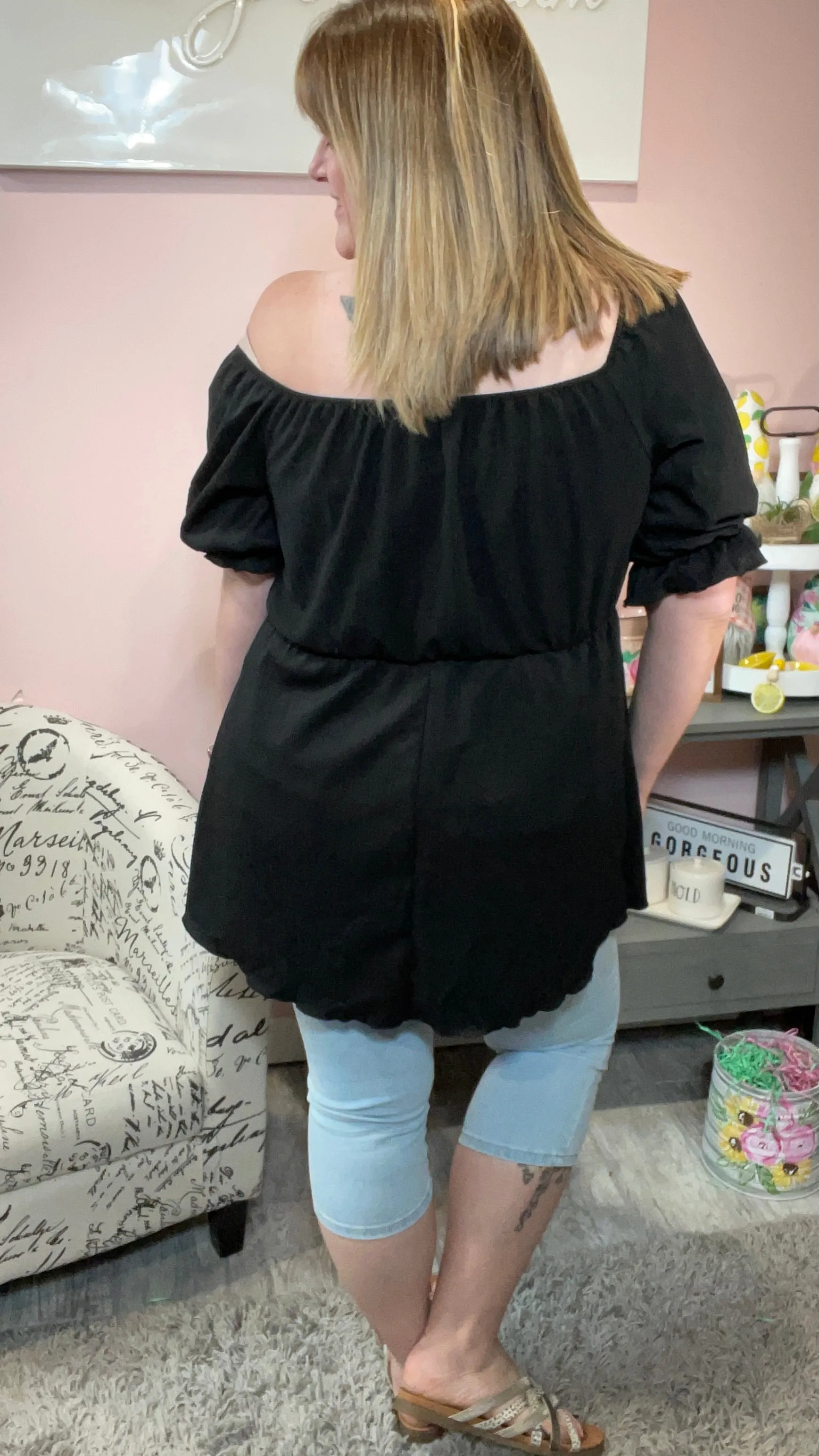 Babydoll Off The Shoulder Top