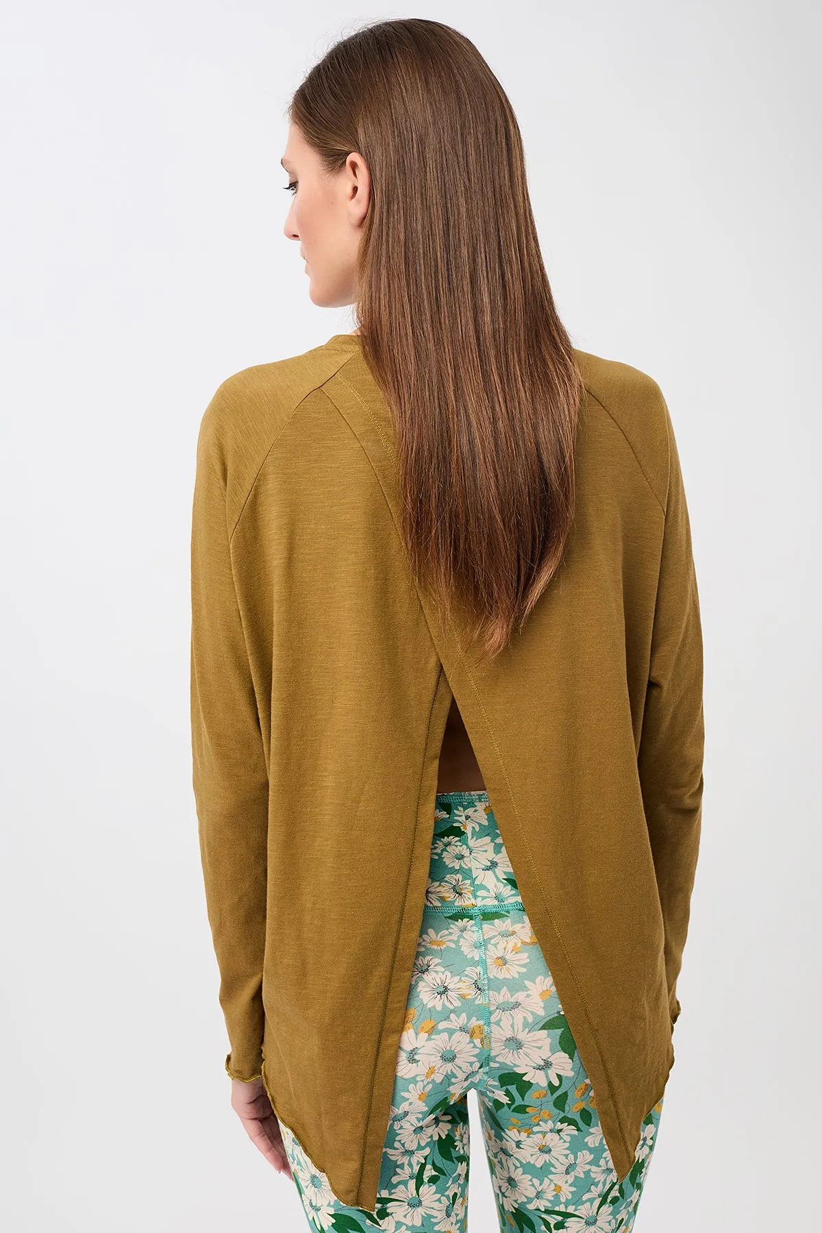 Back Bow Longsleeve (Olive), GOTS