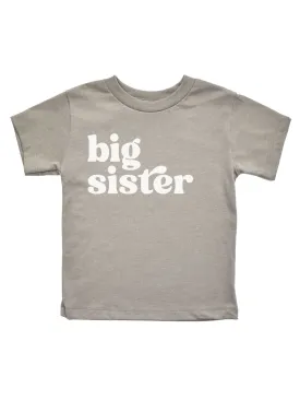 Big Sister Shirt for Girls - Stone