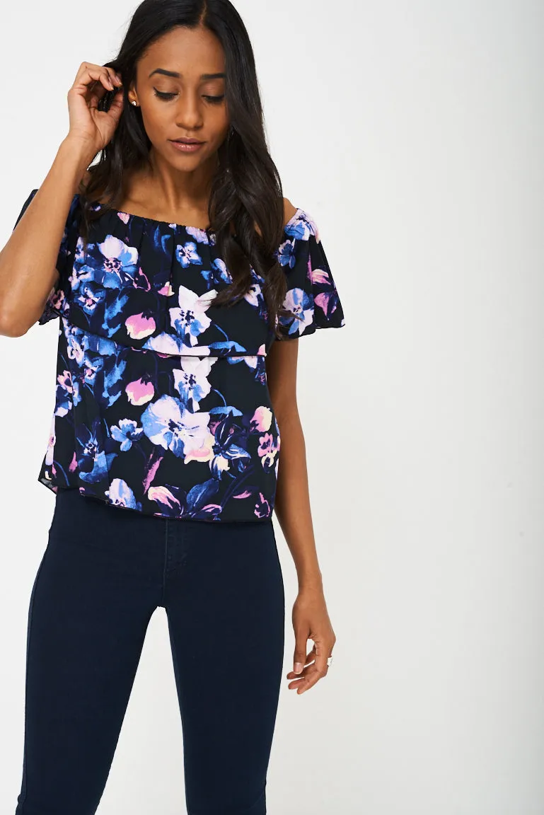 BIK BOK Off Shoulder Floral Top