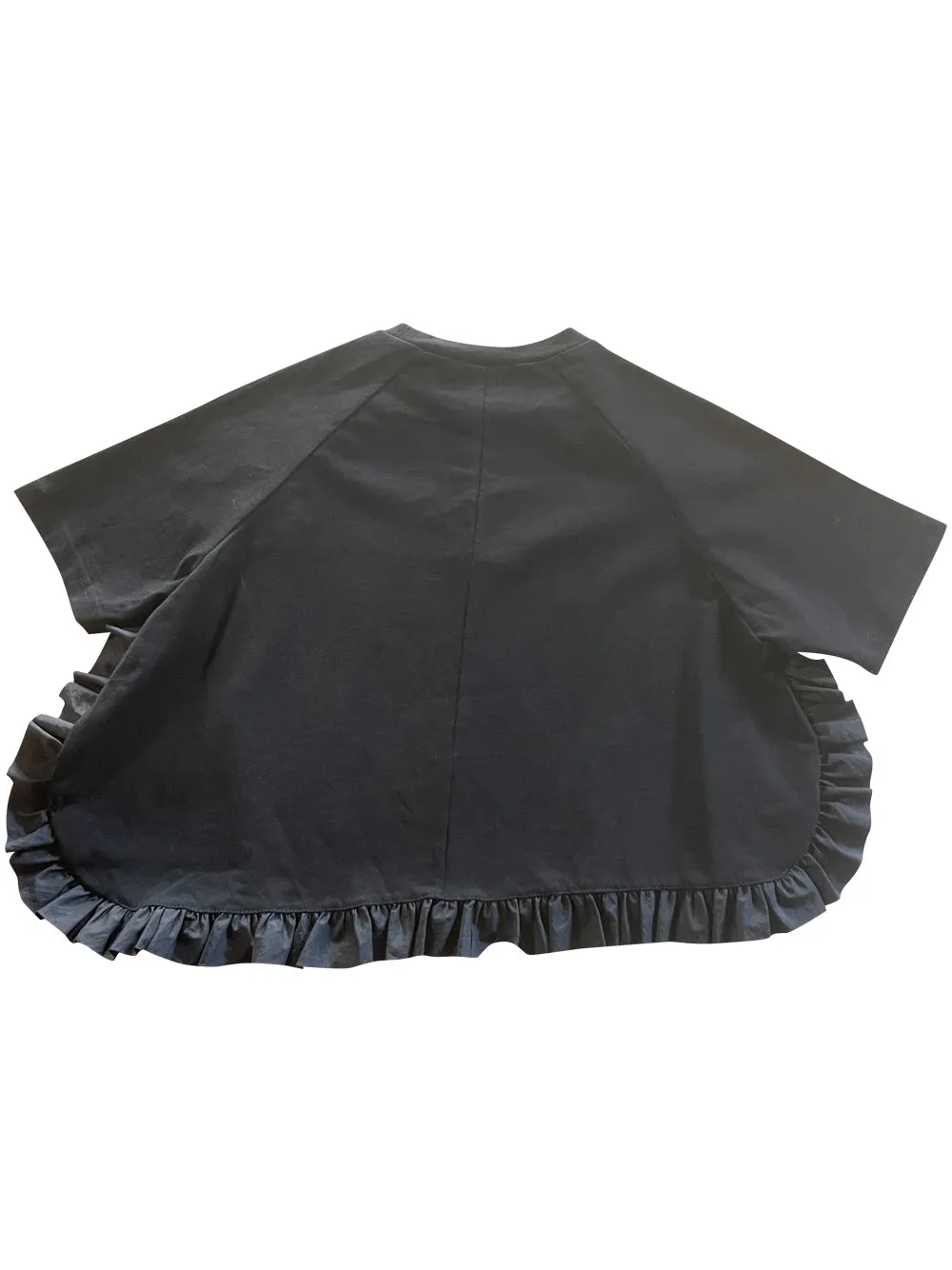 Black  Ruffled Edge T-Shirt