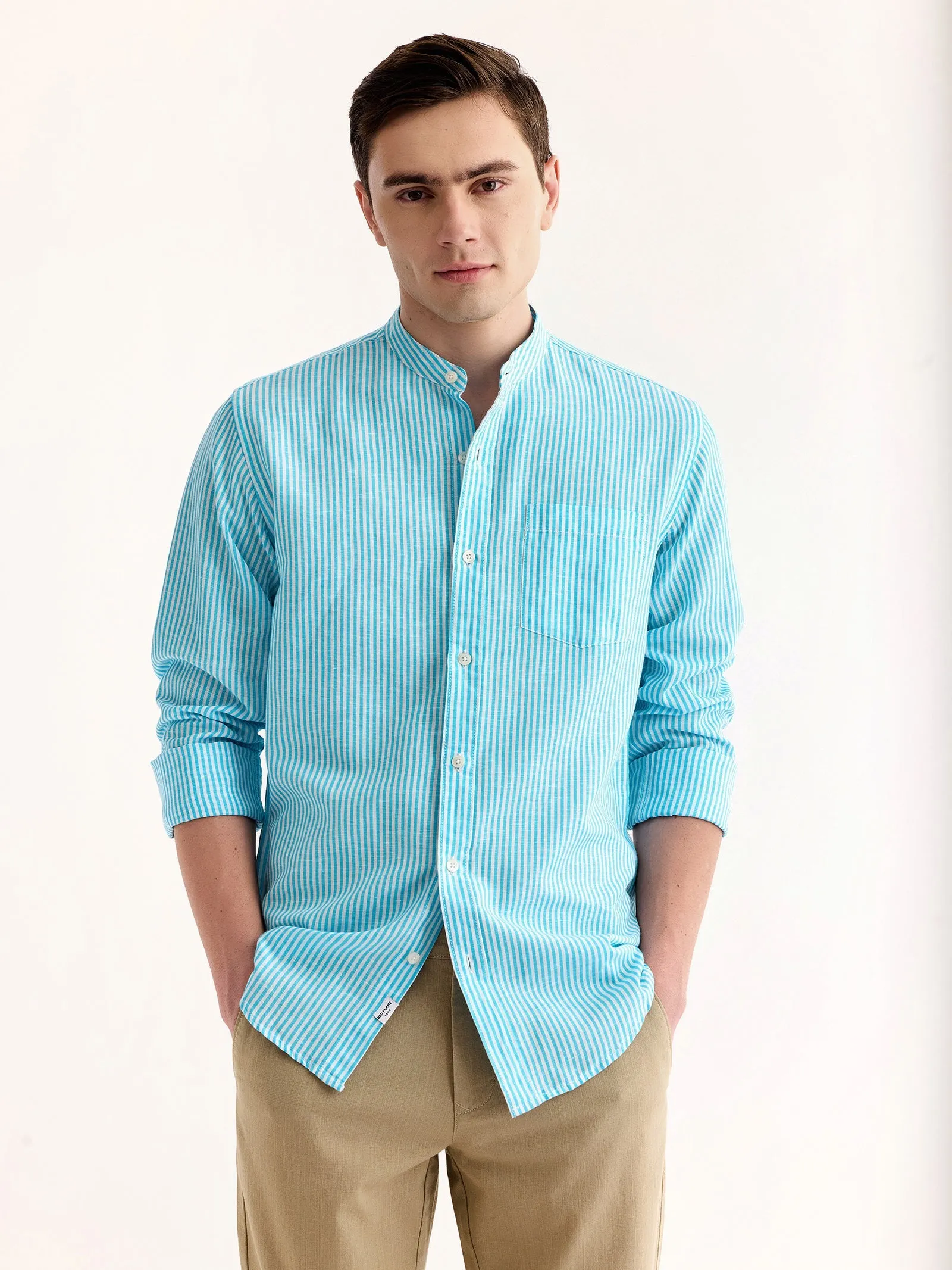 Blue Striped Linen Shirt