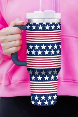 Bluing Stars and Stripes Print Handled Thermos Cup 1200ml