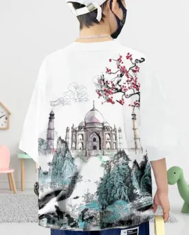 Boys Oversized Taj Mahal White T-Shirt