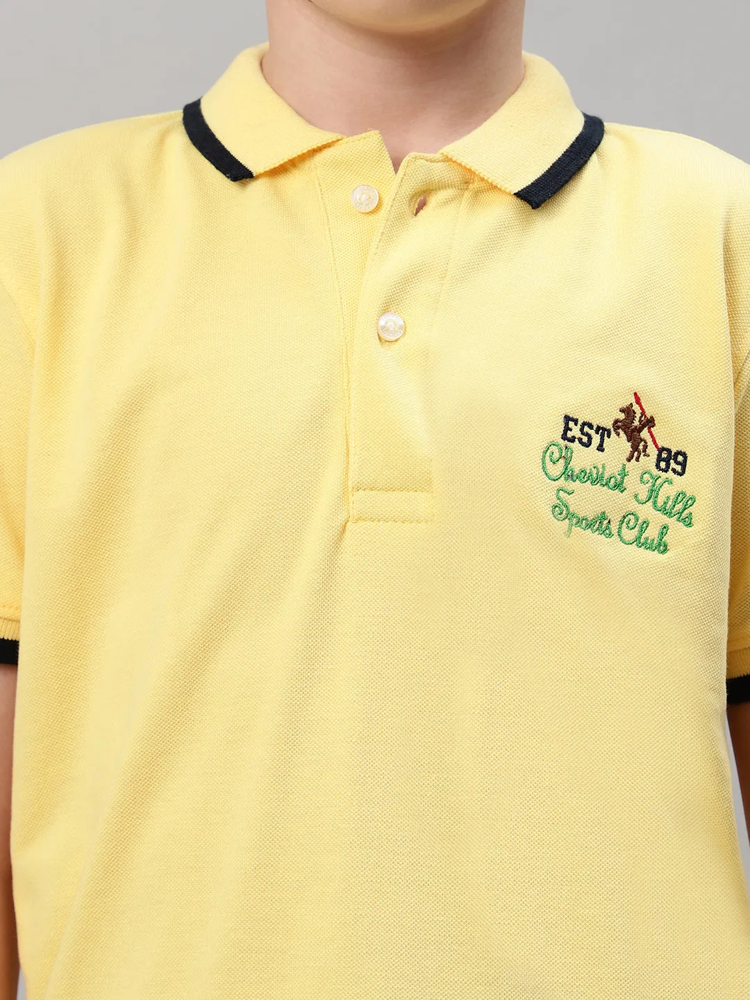 Boy's Yellow Solid T-Shirt