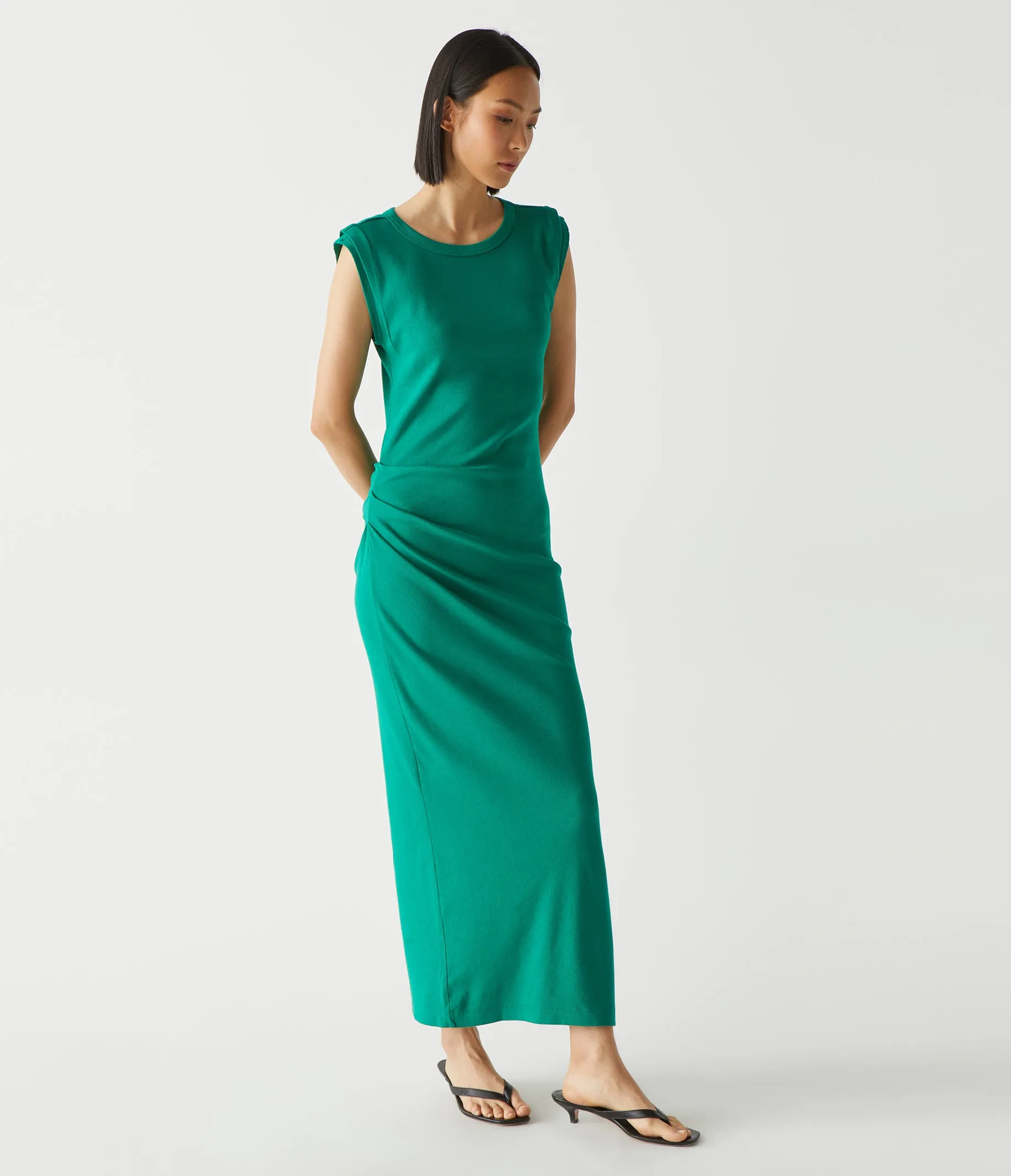 Calliope Power Shoulder Maxi Dress