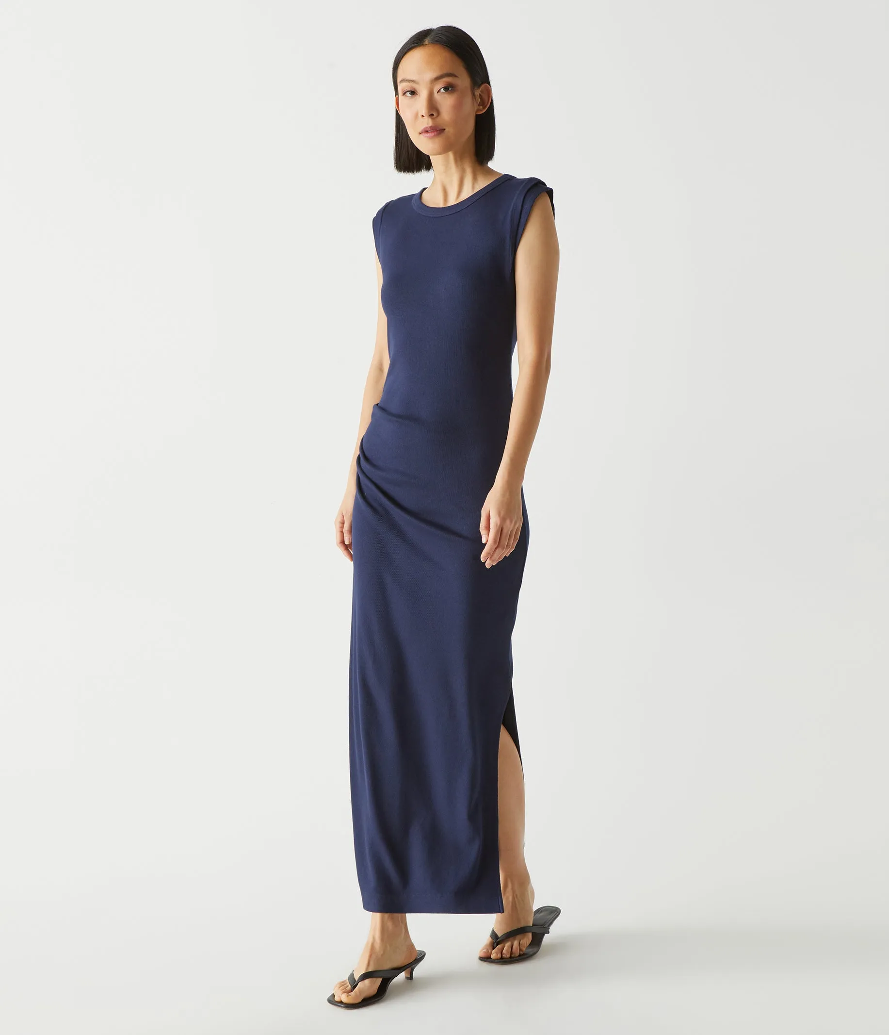 Calliope Power Shoulder Maxi Dress