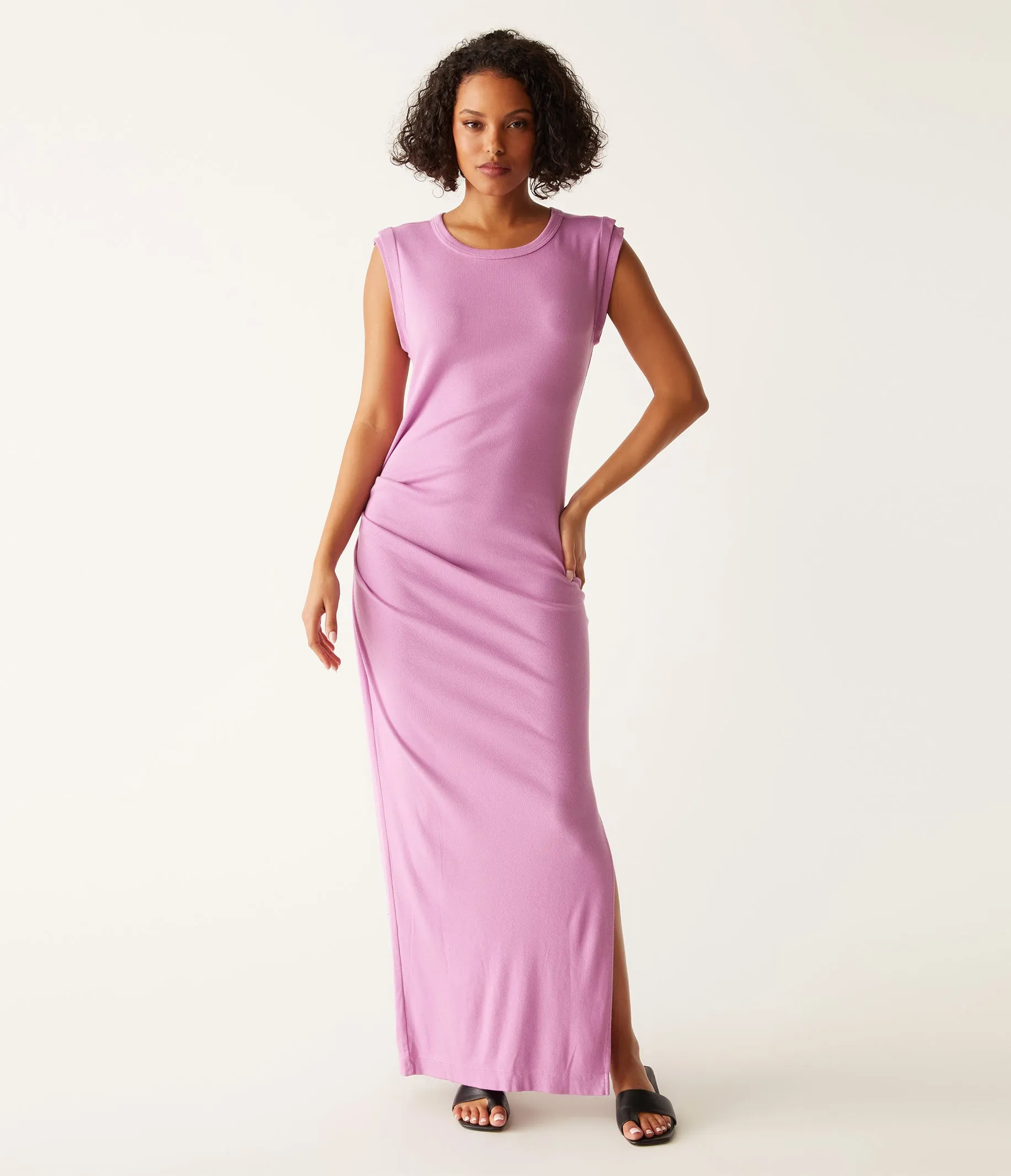 Calliope Power Shoulder Maxi Dress