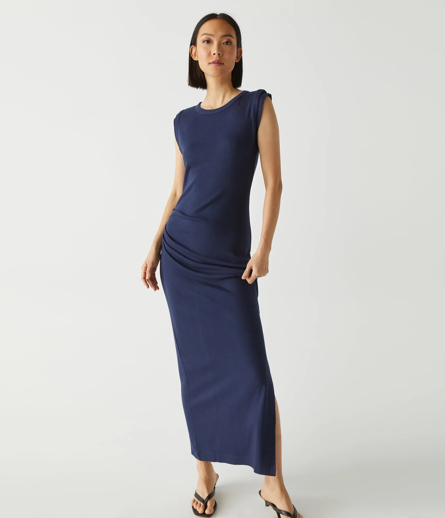 Calliope Power Shoulder Maxi Dress