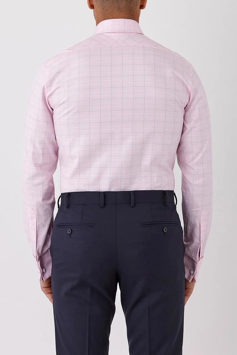 Cambridge - Turbina Shirt - Pink & Blue Check