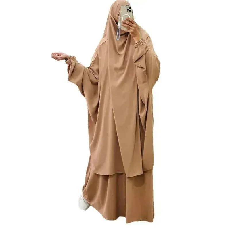 Casual  Plain Umrah and Haji Abaya Robe Dress for Muslim Arab Middle East Women