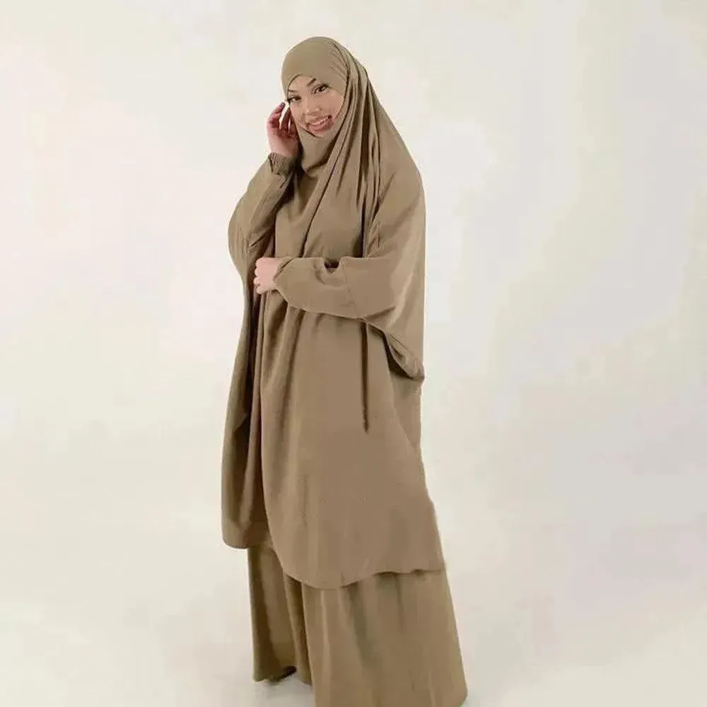 Casual  Plain Umrah and Haji Abaya Robe Dress for Muslim Arab Middle East Women