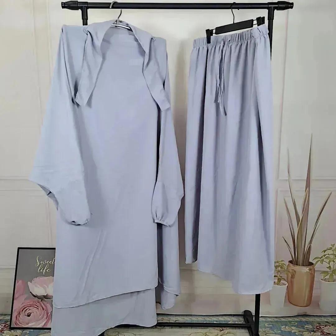 Casual  Plain Umrah and Haji Abaya Robe Dress for Muslim Arab Middle East Women