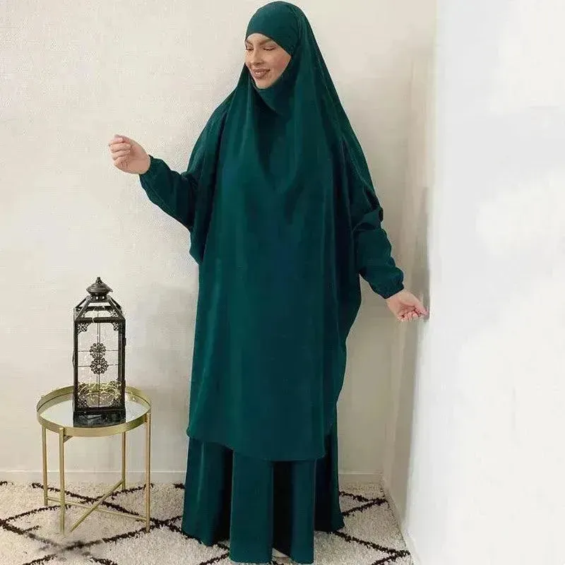 Casual  Plain Umrah and Haji Abaya Robe Dress for Muslim Arab Middle East Women