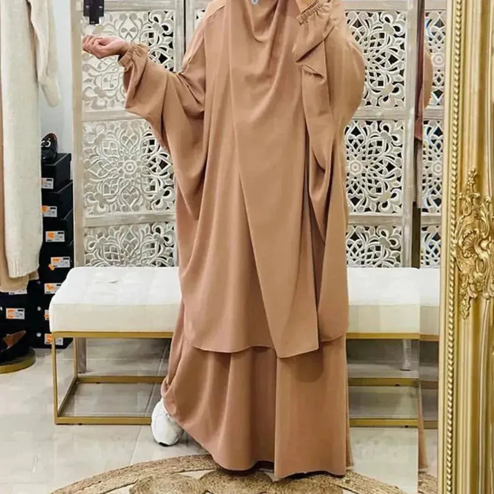 Casual  Plain Umrah and Haji Abaya Robe Dress for Muslim Arab Middle East Women