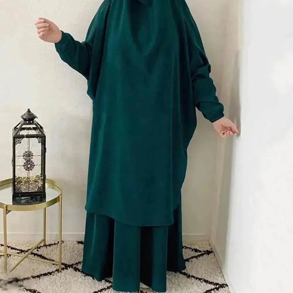 Casual  Plain Umrah and Haji Abaya Robe Dress for Muslim Arab Middle East Women