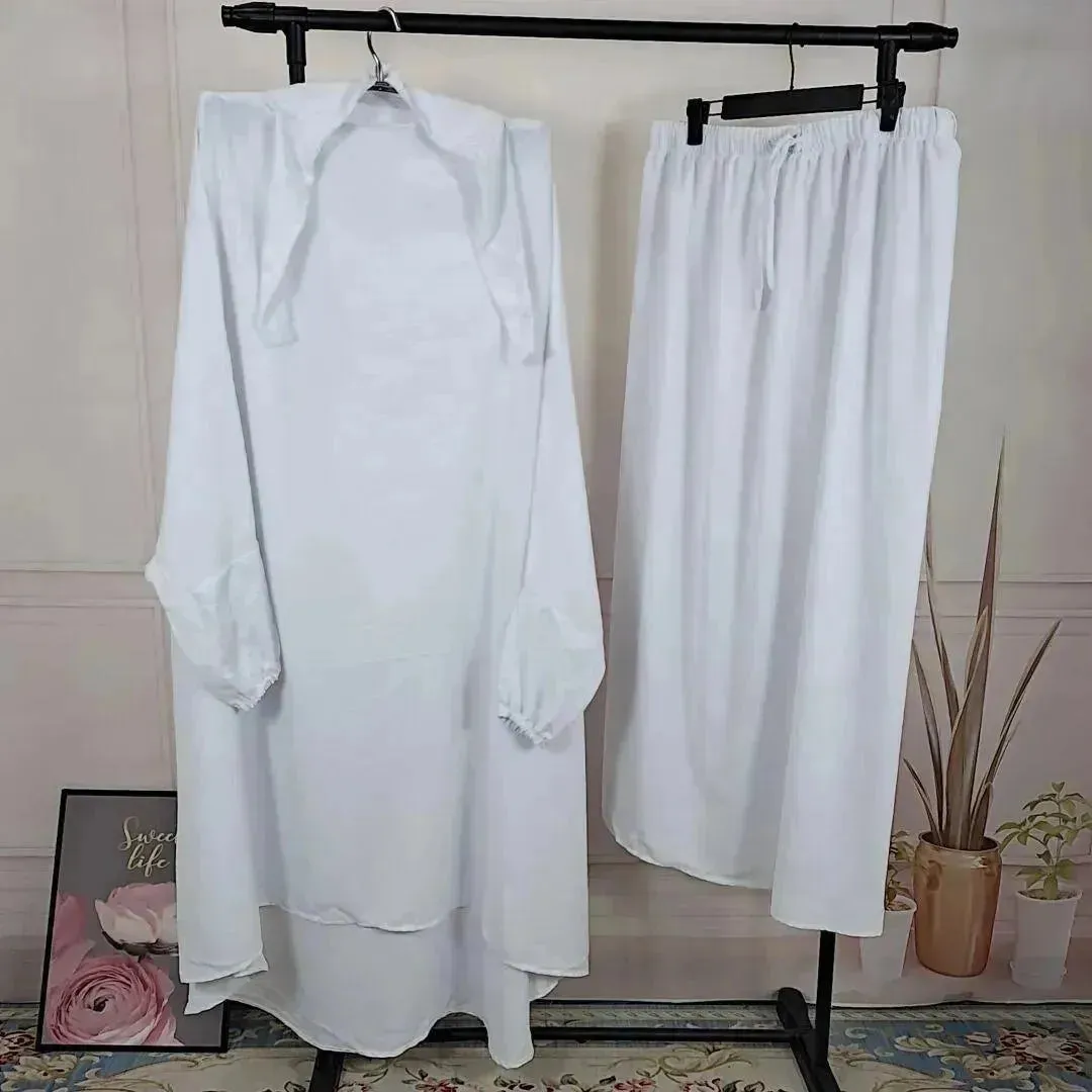 Casual  Plain Umrah and Haji Abaya Robe Dress for Muslim Arab Middle East Women