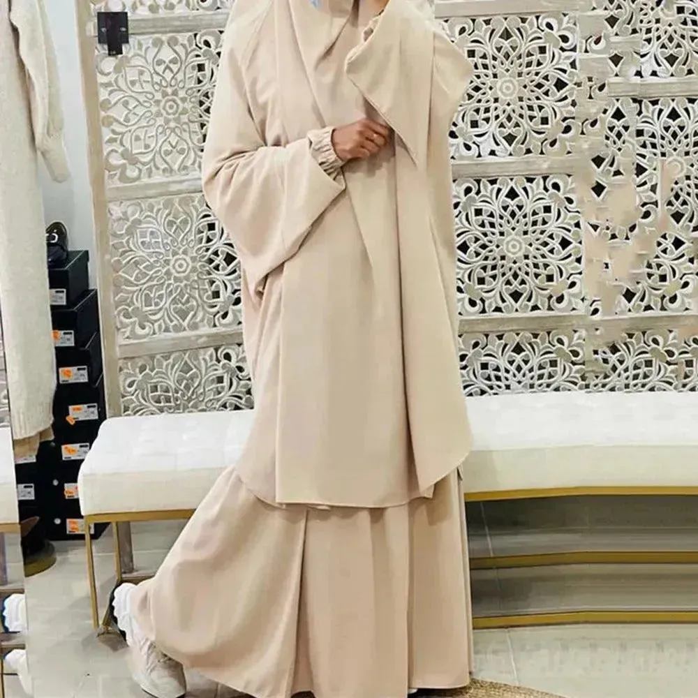 Casual  Plain Umrah and Haji Abaya Robe Dress for Muslim Arab Middle East Women